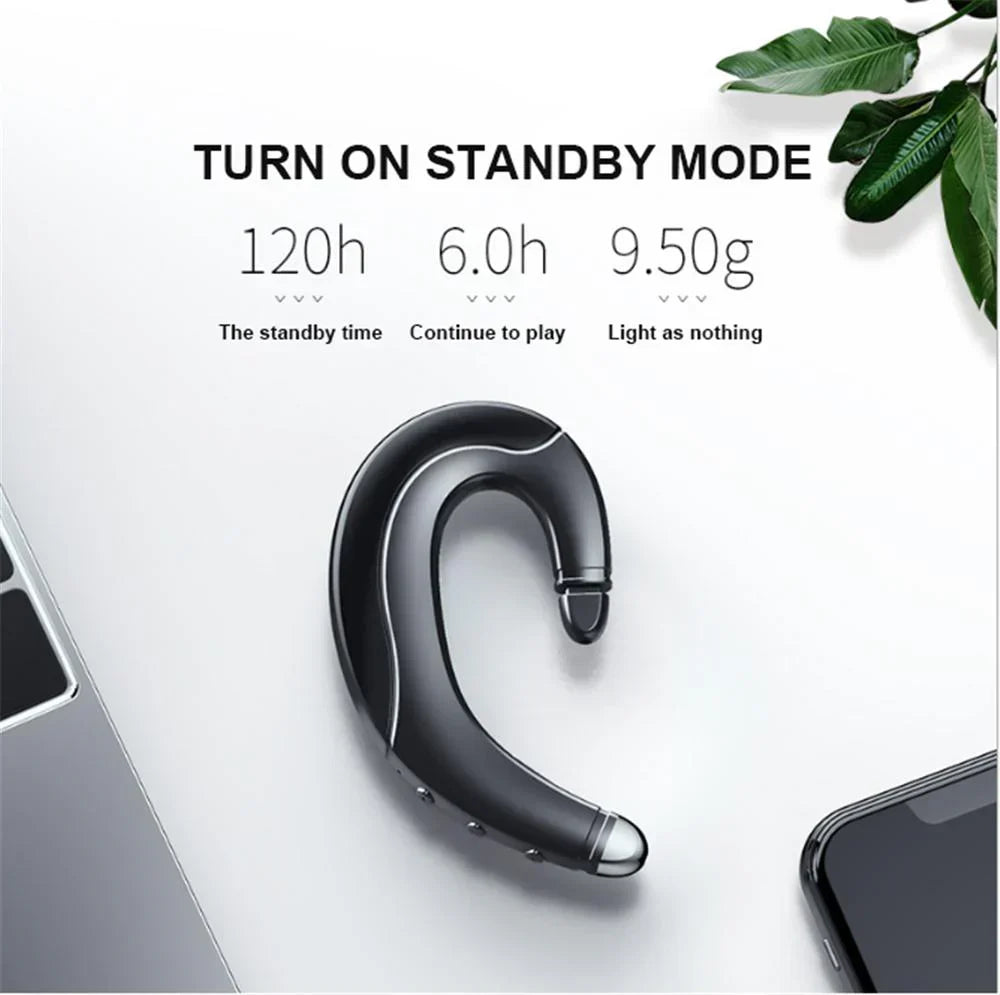 Casque AeroVibe sans fil, expérience audio ouverte par conduction osseuse. Musique claire, conscient de l'environnement.