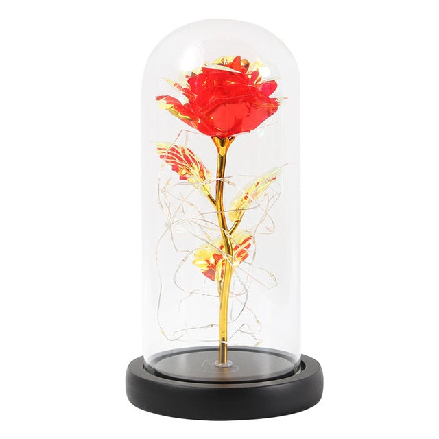 Lampe décorative: rose éternelle illuminée par LED, ajout d'élégance à tout espace.