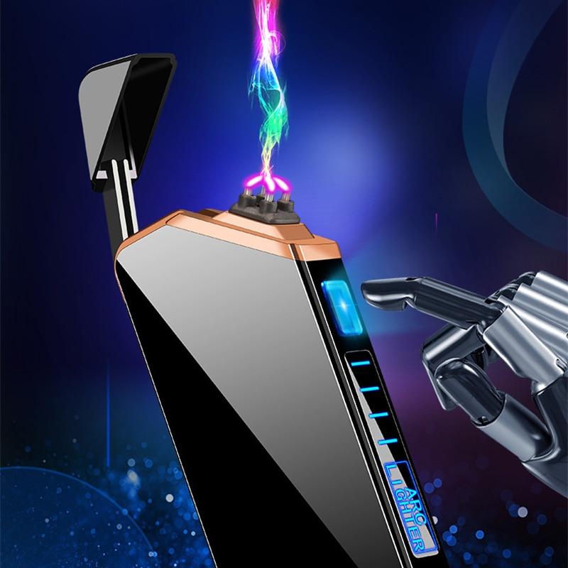 Briquet plasma USB portable, technologie sans flamme coupe-vent. Rechargeable pour une utilisation fiable et sécurisée.