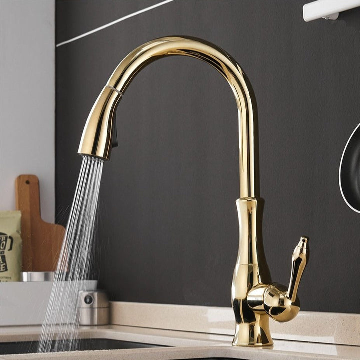Mitigeur de cuisine moderne et extensible. Douchette pratique, robinetterie élégante pour usage quotidien.