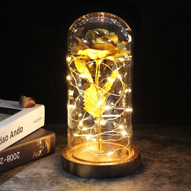 Rose éternelle lumineuse LED LuxeBloom, un centre de table romantique et chic.