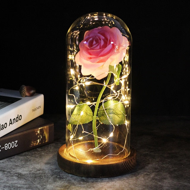 Fleur éternelle LED LuxeBloom, décoration romantique pour la maison ou un événement.
