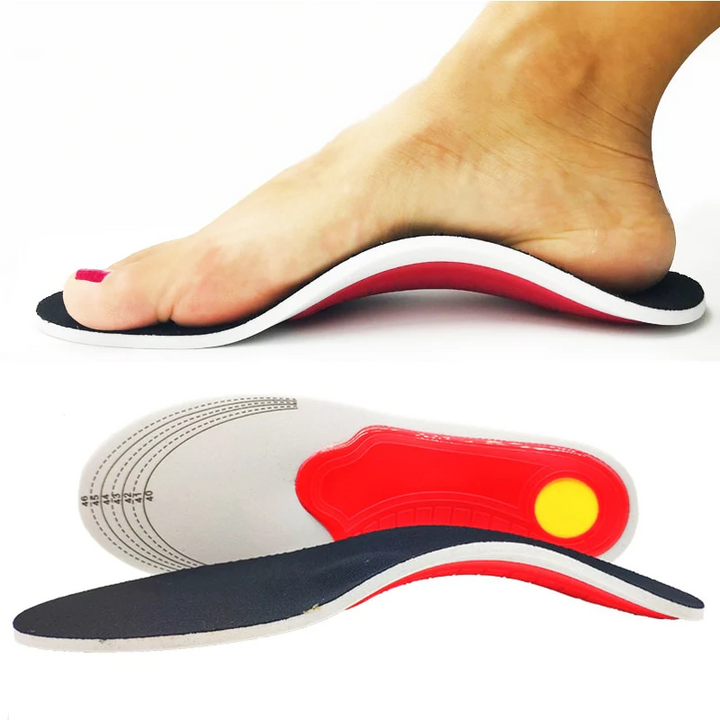 Semelles orthopédiques unisexes pour soulager les douleurs aux pieds et hanches, améliorant la posture et le confort.