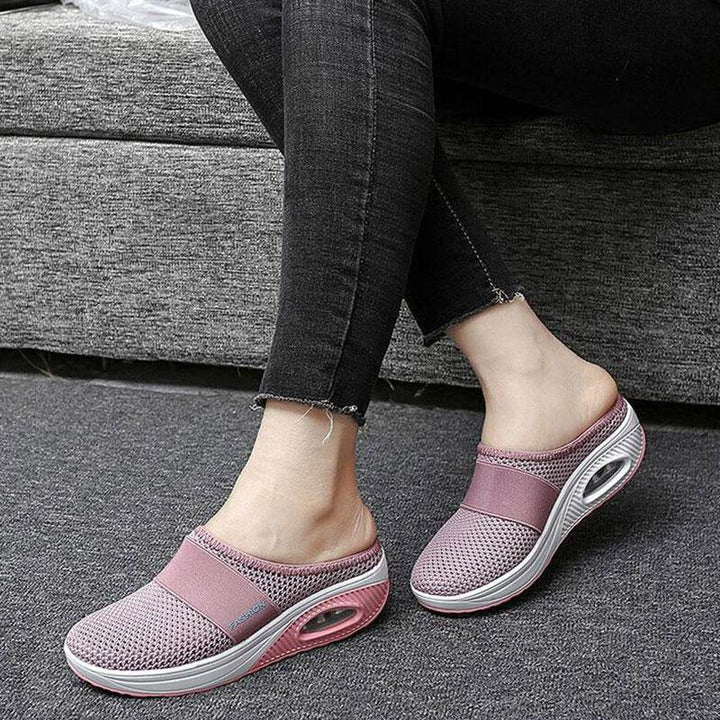 Chaussures d'été femme à coussin d'air, design ergonomique pour un soulagement optimal des pieds fatigués.