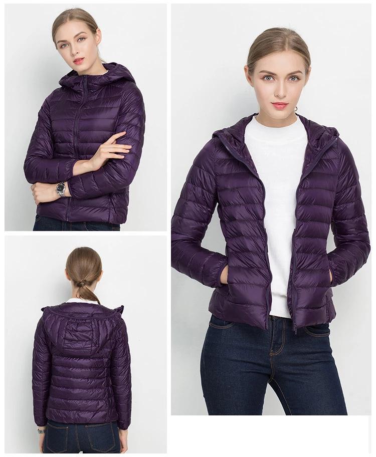 Veste doudoune femme extérieure à capuche. Légère et confortable pour la mi-saison.