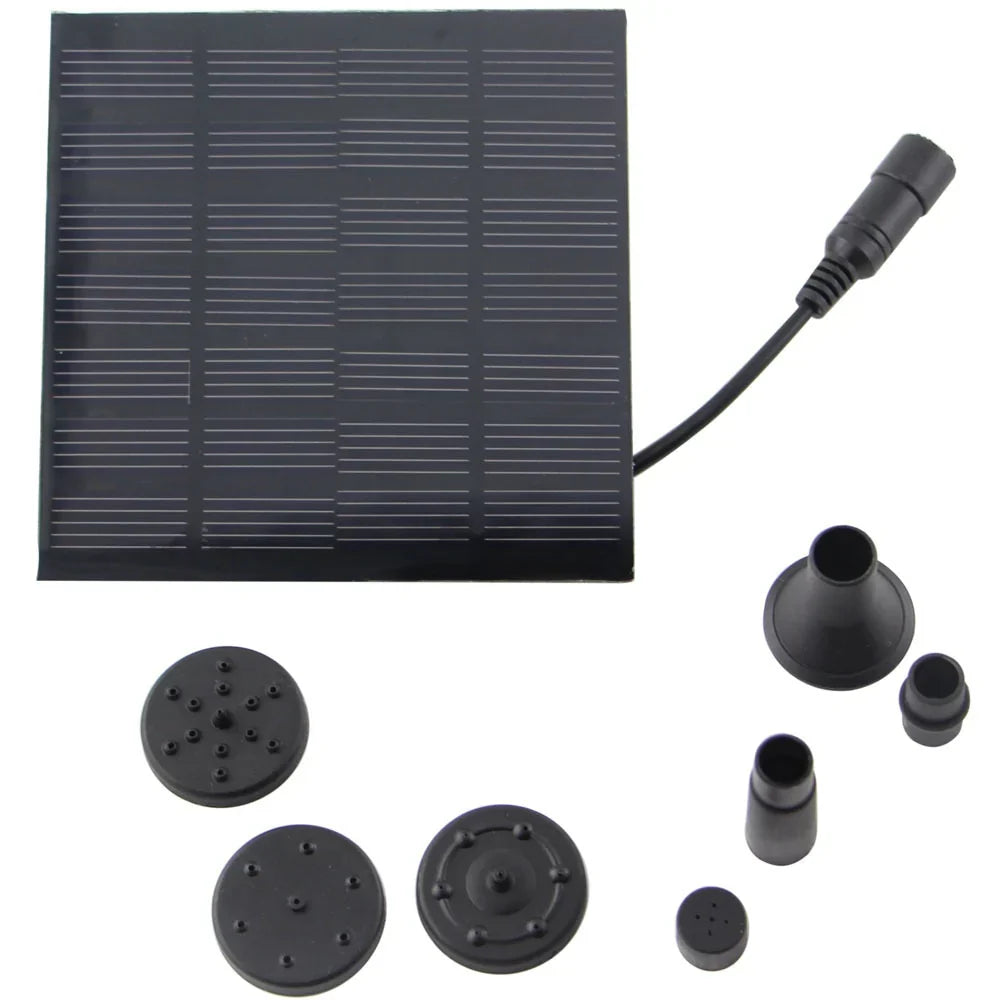 Kit fontaine solaire pour jardin, idéal pour étang et bain d'oiseaux. Apporte une touche écologique et décorative.