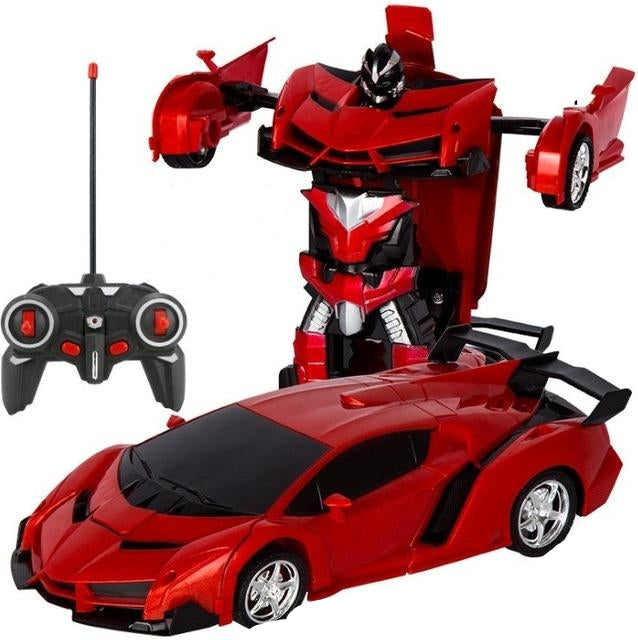 Voiture télécommandée VoltMorph se transformant en robot d'action, jouet éducatif pour enfant.
