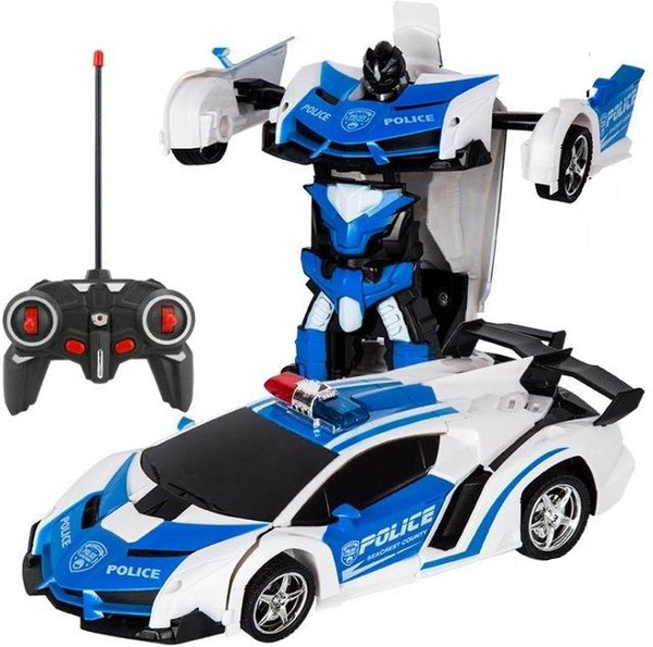 Voiture télécommandée VoltMorph, passe d'une voiture sport à un robot d'action, jouet éducatif.