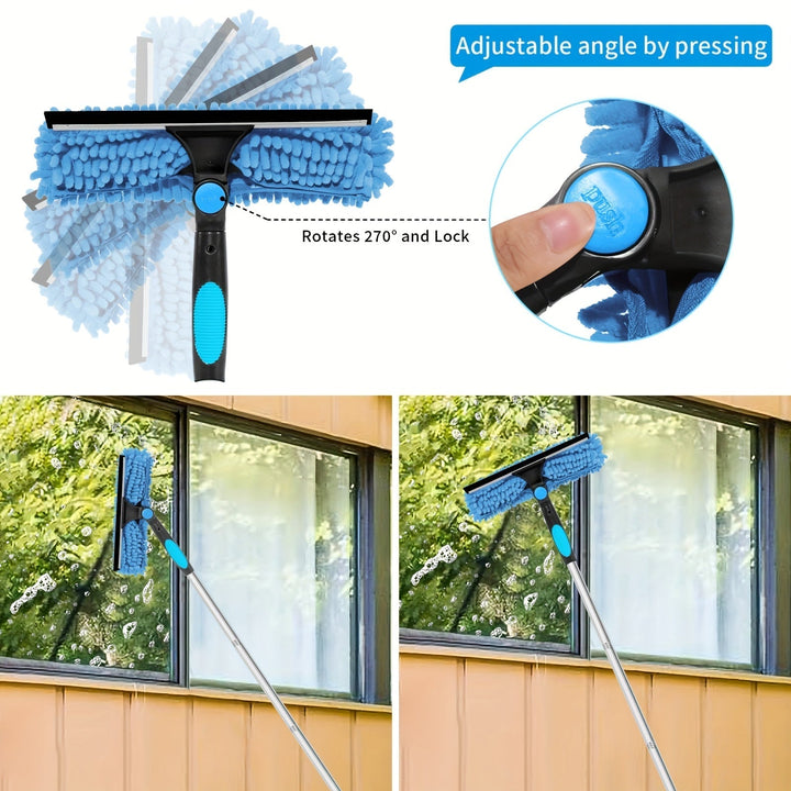 Mécanisme télescopique du nettoyeur de vitres pro, permettant d'atteindre facilement toutes les fenêtres de la maison.