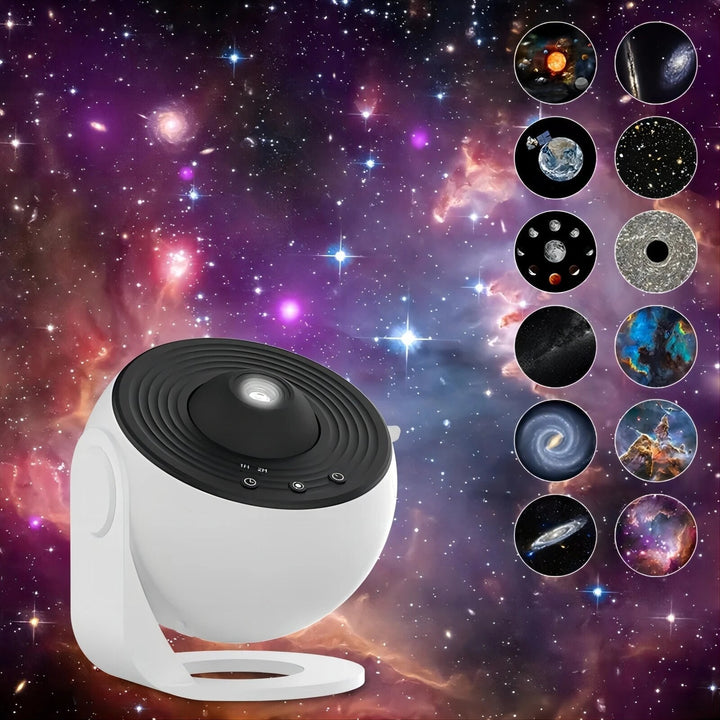 Projecteur d'étoiles galactique pour chambre, créant un ciel étoilé cosmique relaxant. Idéal veilleuse.