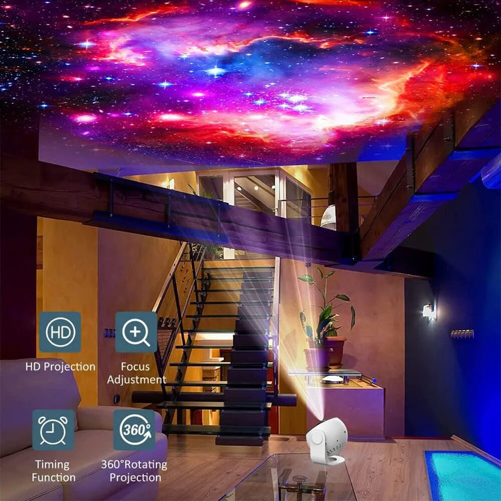 Projecteur ciel étoilé cosmique, parfait comme veilleuse ou lumière d'ambiance pour toute pièce.