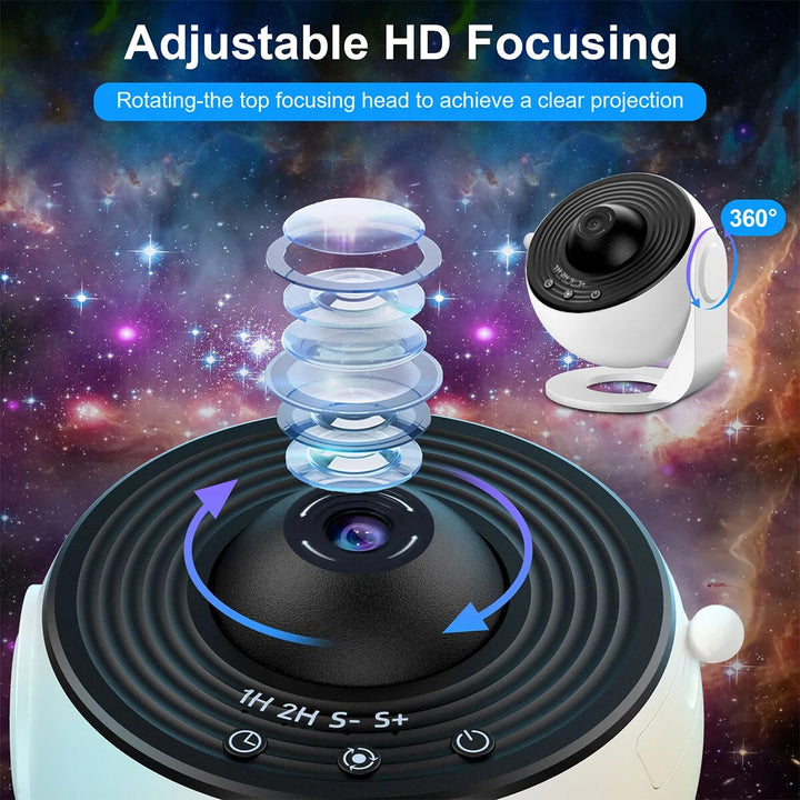 Projecteur d'étoiles galactique pour relaxation, offrant un ciel étoilé apaisant et une lumière d'ambiance.