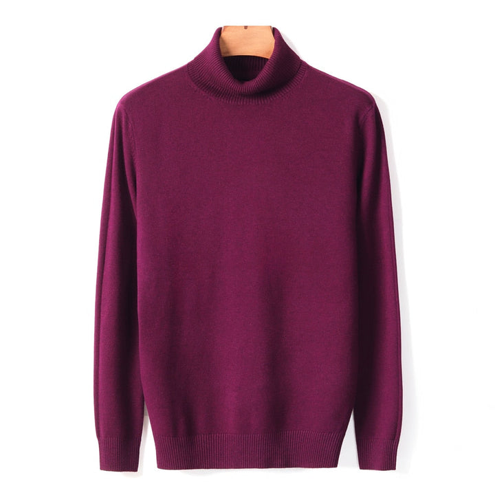 Pull homme col roulé élégant, chaud et polyvalent. Vêtement essentiel pour la mode masculine d'hiver.