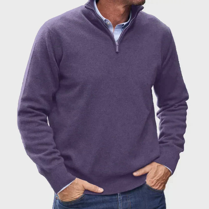 Pull zip homme noir, polyvalent et casual chic, inspiré de la mode italienne tendance.