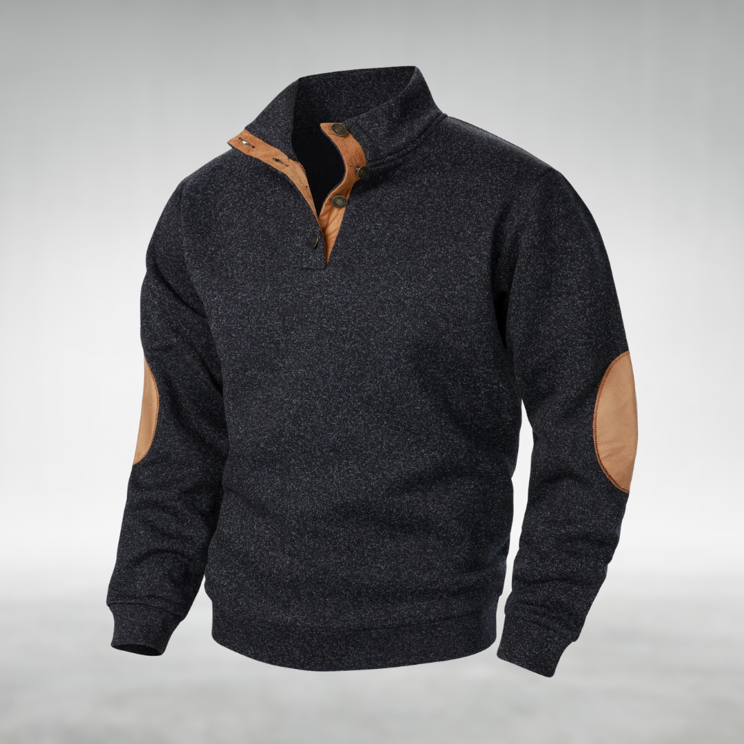 Zoom sur la maille texturée d'un pull homme classique, offrant chaleur et confort. Vêtement essentiel pour l'hiver.