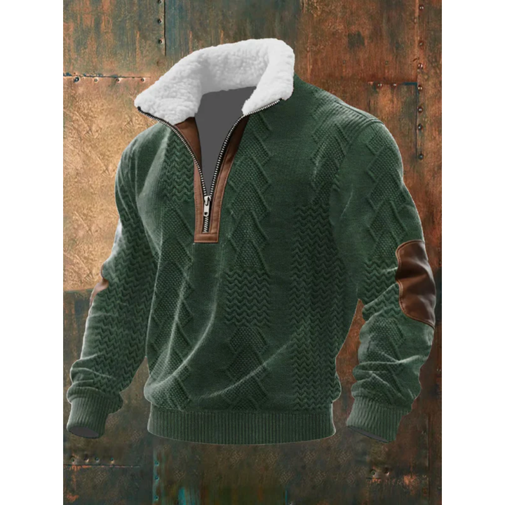 Pull polaire homme avec col montant, chaud et confortable, un indispensable pour l'hiver.