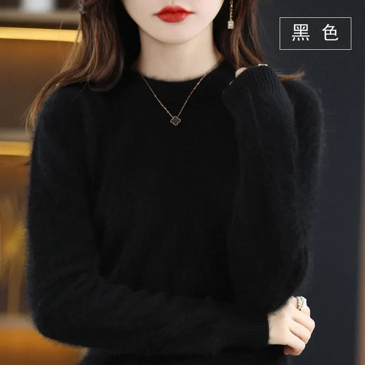 Pull femme chic col rond pour automne/hiver, offre douceur, chaleur et un style intemporel.