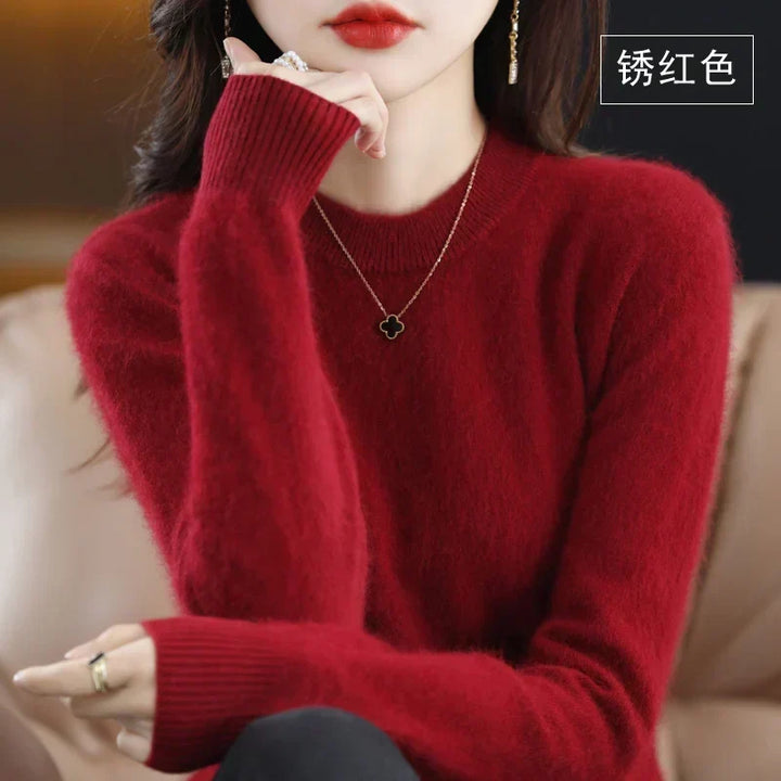 Pull femme à col rond, doux, confortable et élégant, parfait pour toute occasion.