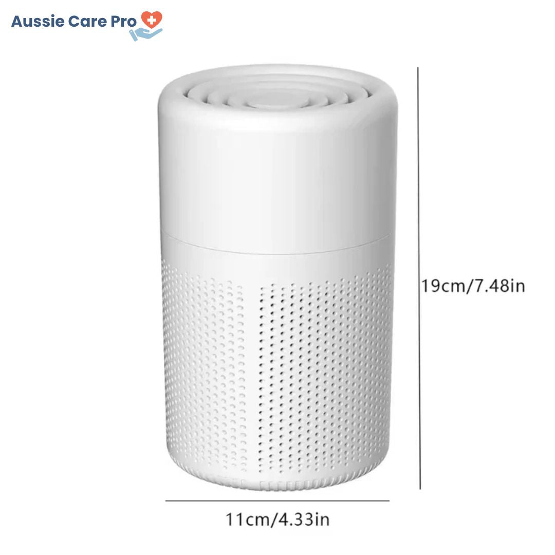 Purificateur d'air compact et efficace. Avec filtre HEPA pour un air pur, sans allergènes, à la maison ou au bureau.