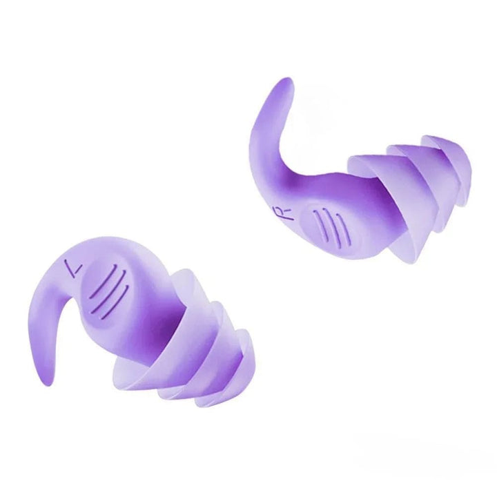 Bouchons d'oreilles en silicone hypoallergénique, étanches pour natation et aquagym.