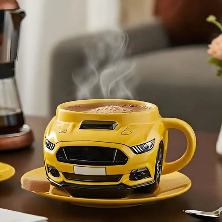Tasse à café 3D en forme de voiture. Design créatif pour amateurs d'automobile. Cadeau unique pour bureau ou maison.