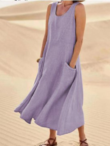 Style femme : robe polyvalente avec poches, parfaite pour un look décontracté chic au quotidien.