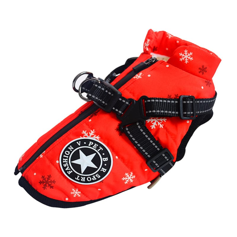 Veste imperméable et coupe-vent pour chien, harnais intégré, garde votre chien au chaud tout l'hiver.