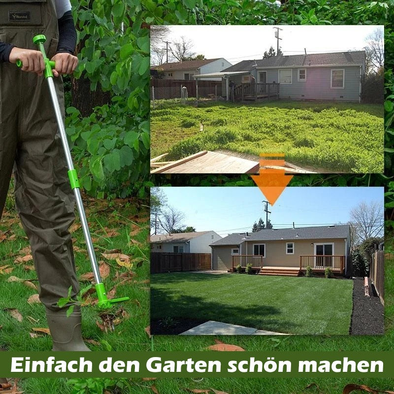 Jardin sans mauvaises herbes grâce à cet outil désherbeur, pour un entretien facile et rapide de l'espace vert.