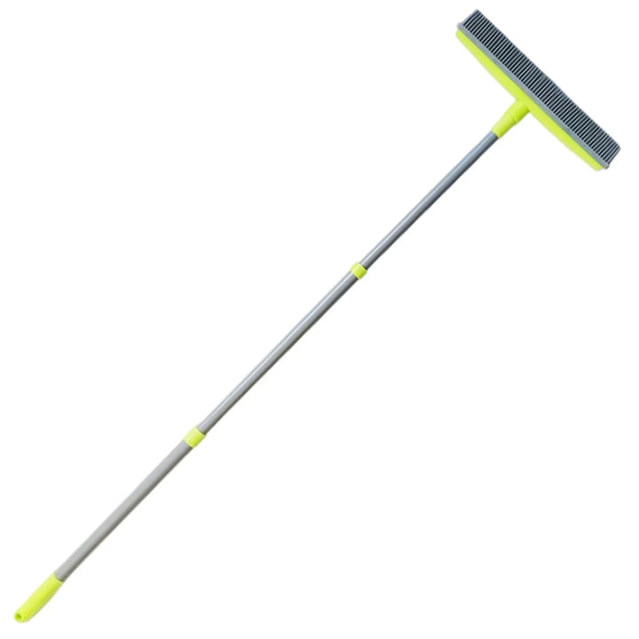 Raclette de nettoyage électrostatique polyvalente pour sols durs et tapis. Élimine poussière et poils d'animaux facilement.