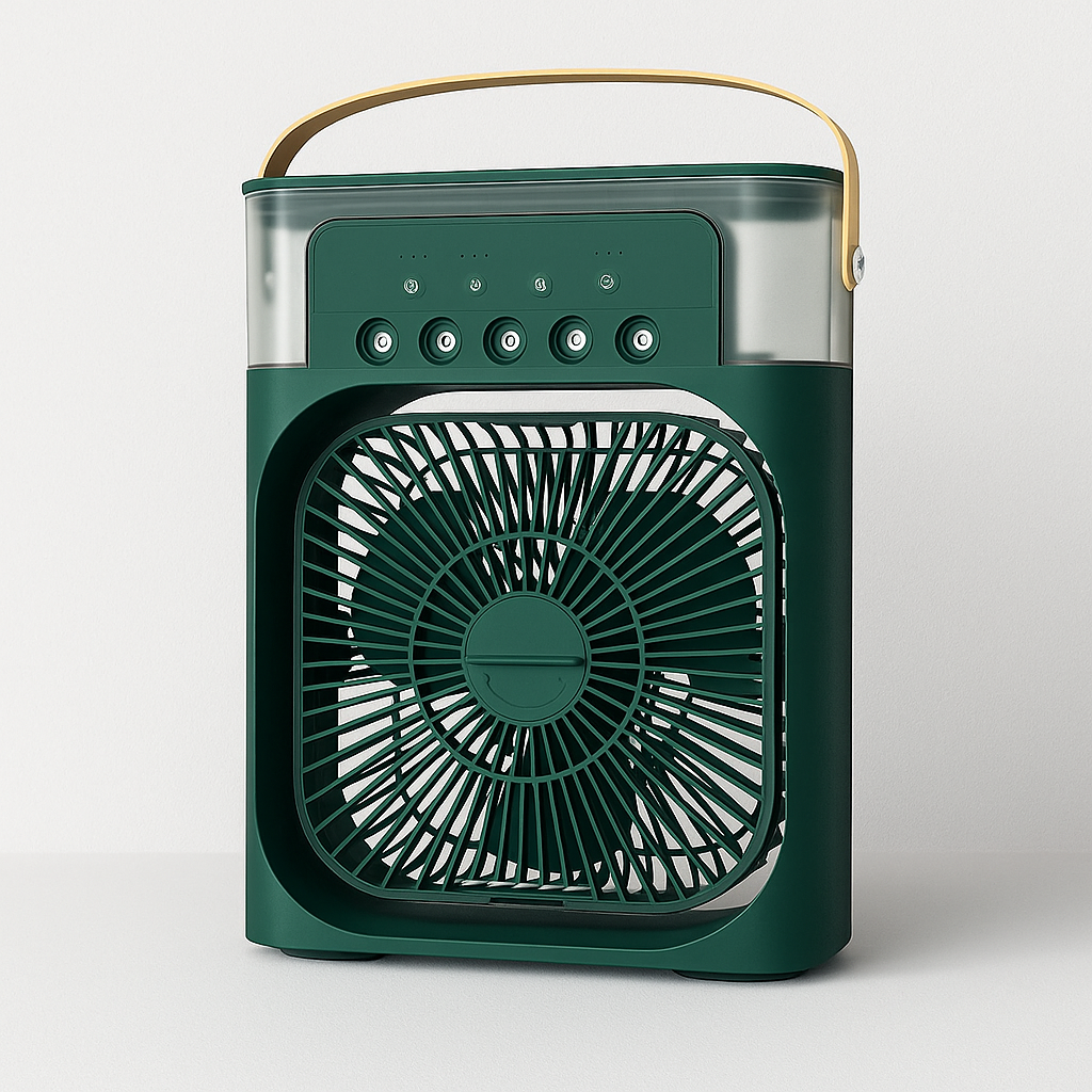 Appareil rafraîchisseur d'air 3en1 avec lumière LED, parfait pour une chambre, purifie et humidifie l'air.