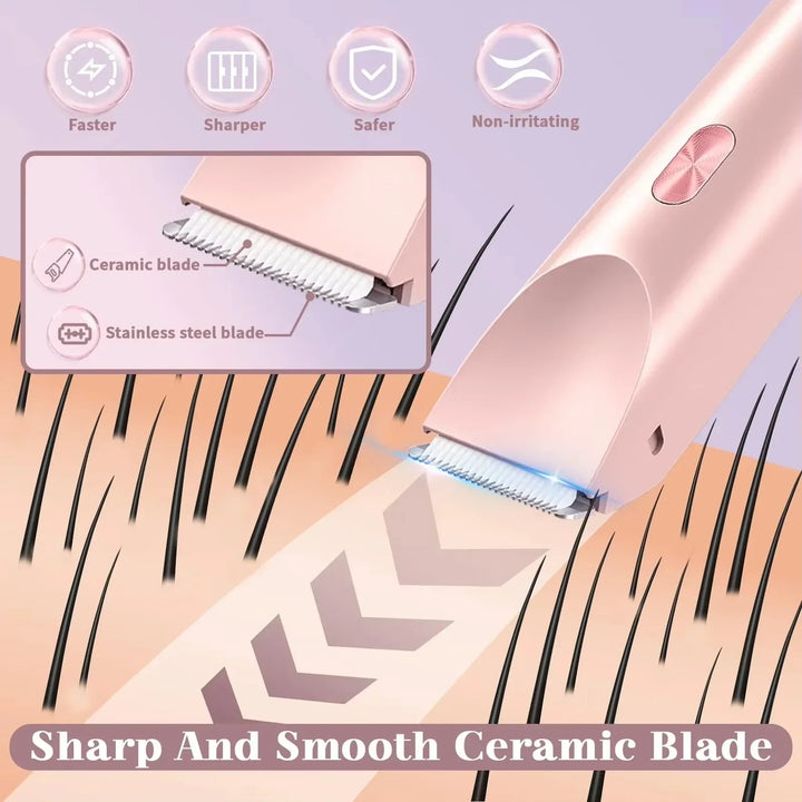 Épilateur électrique étanche pour femme, parfait pour une routine beauté et hygiène corporelle quotidienne.