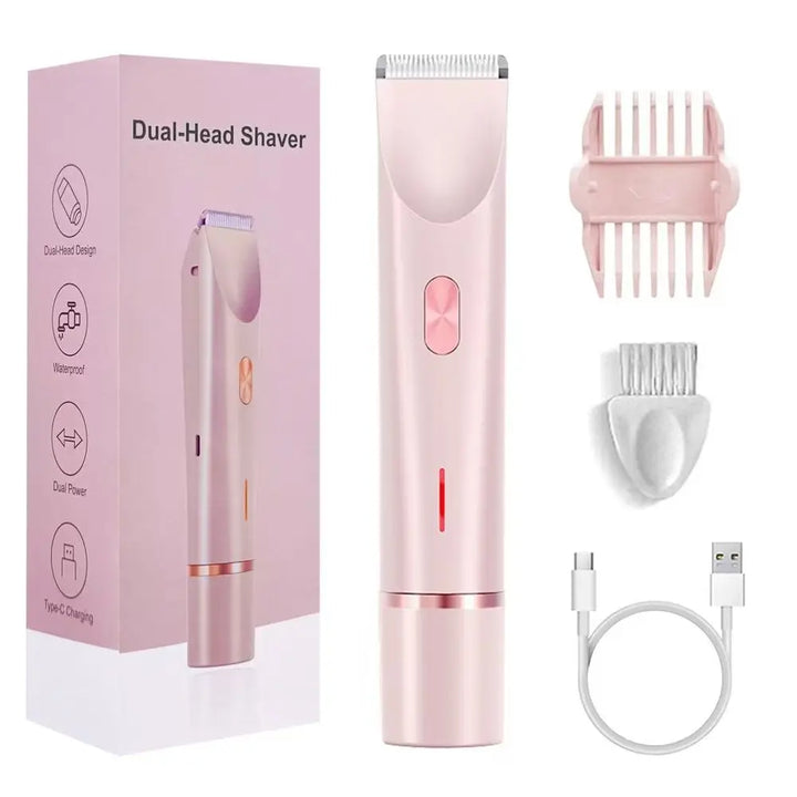 Rasoir électrique femme avec socle de chargement, soulignant sa praticité et sa recharge facile pour un usage régulier.