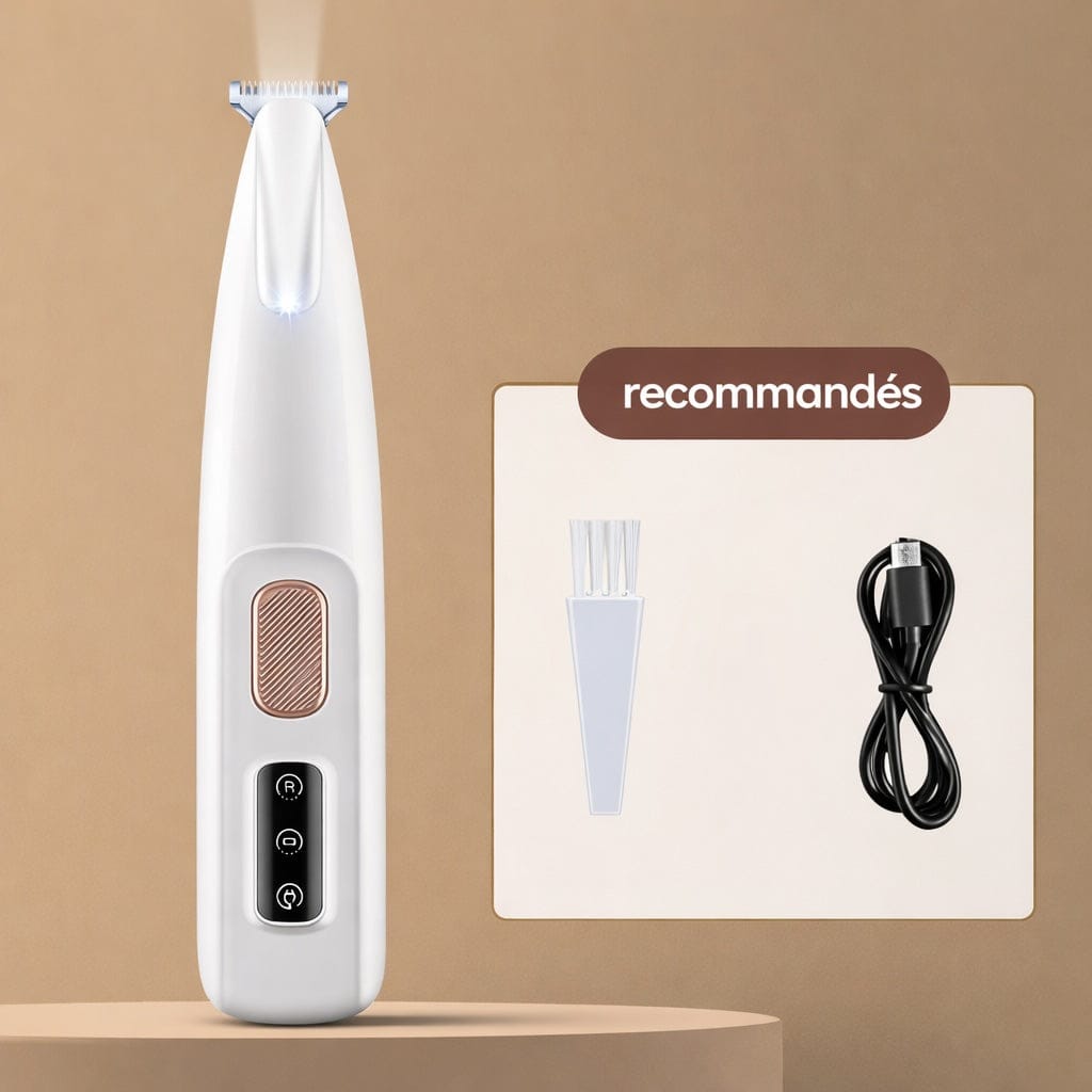 Soin animal: tondeuse précision LED pour chiens/chats, coupe douce silencieuse, sans fil, étanche, toilettage facile.