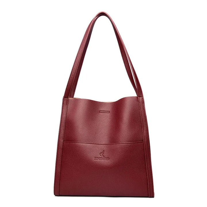 Sac cabas cuir rouge Gabriela, un accessoire mode audacieux et très grande capacité pour femme.