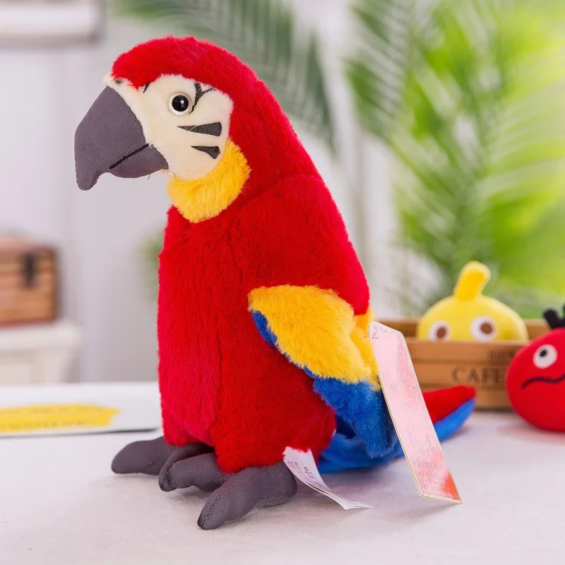 Jouet perroquet éducatif interactif pour enfants. Peluche douce et parlante pour des heures d'amusement.