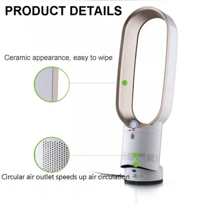 Appareil de ventilation d'intérieur sans pales, offrant sécurité et design épuré, parfait pour votre salon.