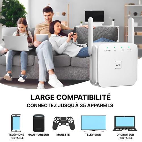 Appareil réseau sans fil facile à installer, pour une couverture WiFi étendue et fiable.