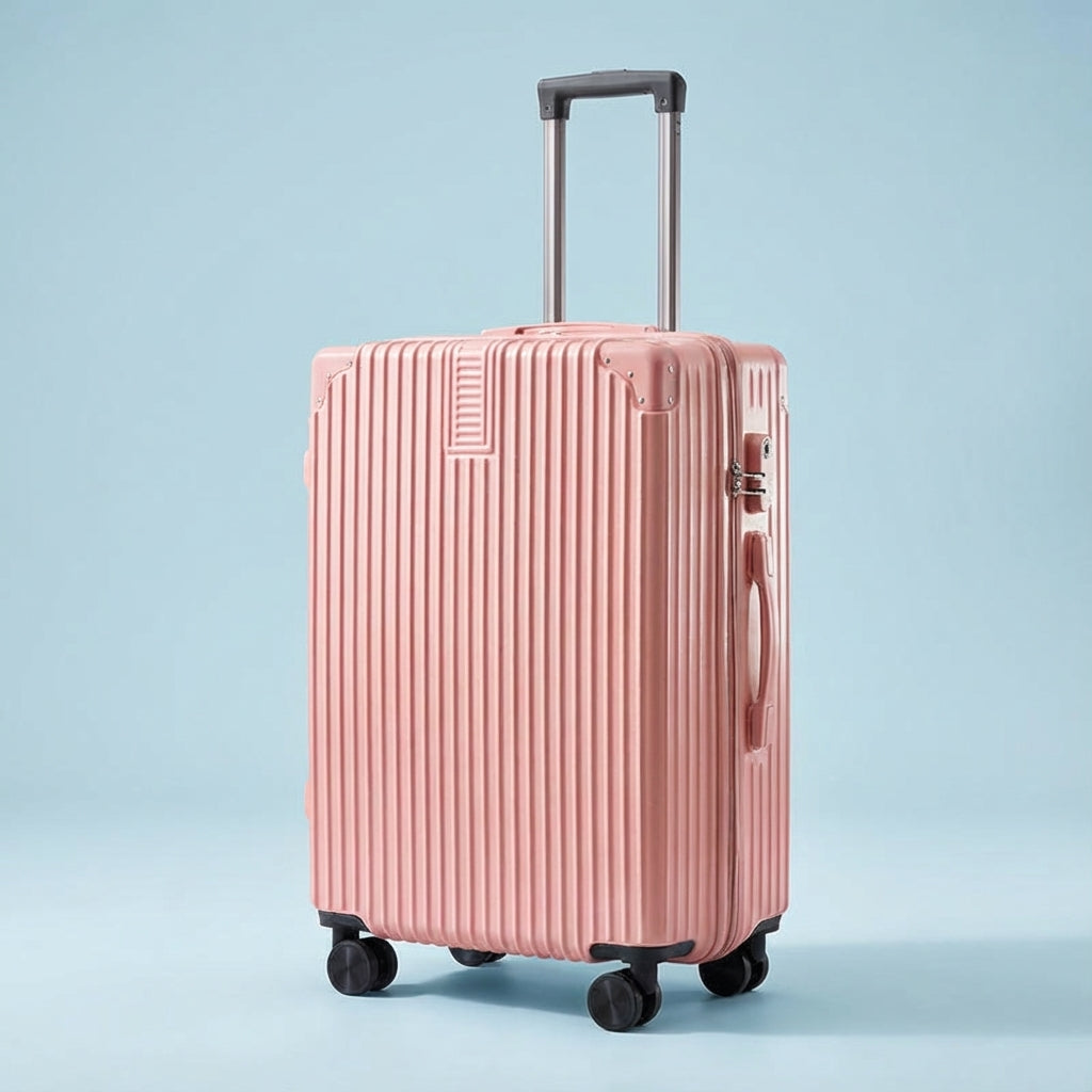 Valise de voyage durable style rétro, intérieur organisé, parfaite pour homme et femme.