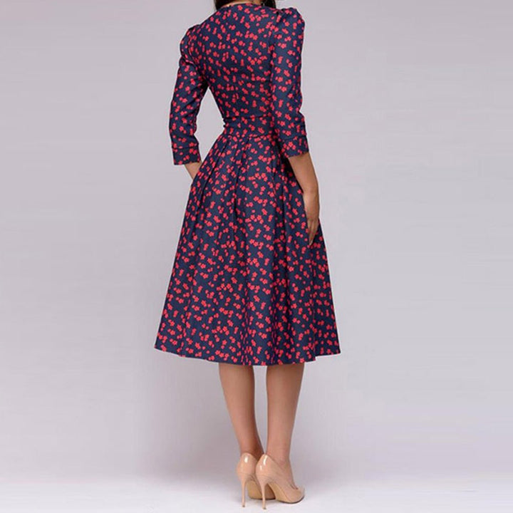 Robe de fête femme, longueur midi, élégante et confortable pour danser toute la soirée. Tenue habillée.