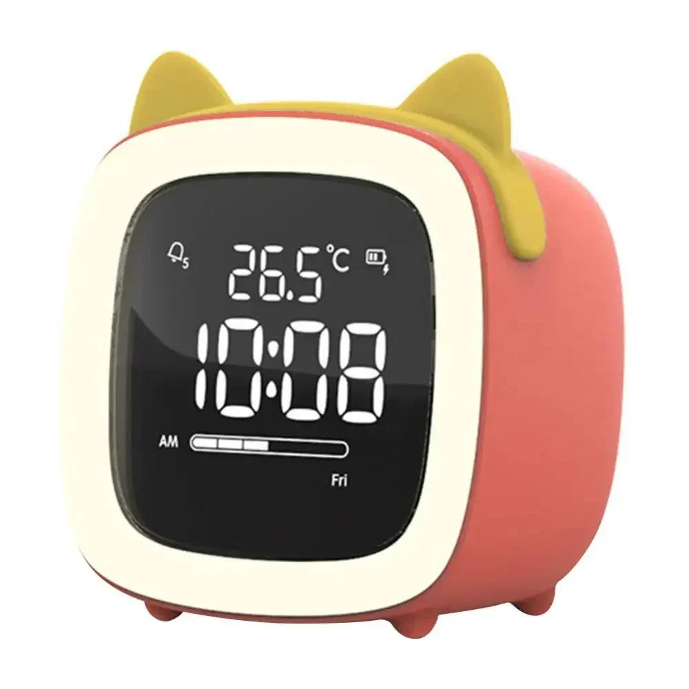 Réveil lapin LED numérique pour enfants, veilleuse douce et design ludique pour chambre enfant.