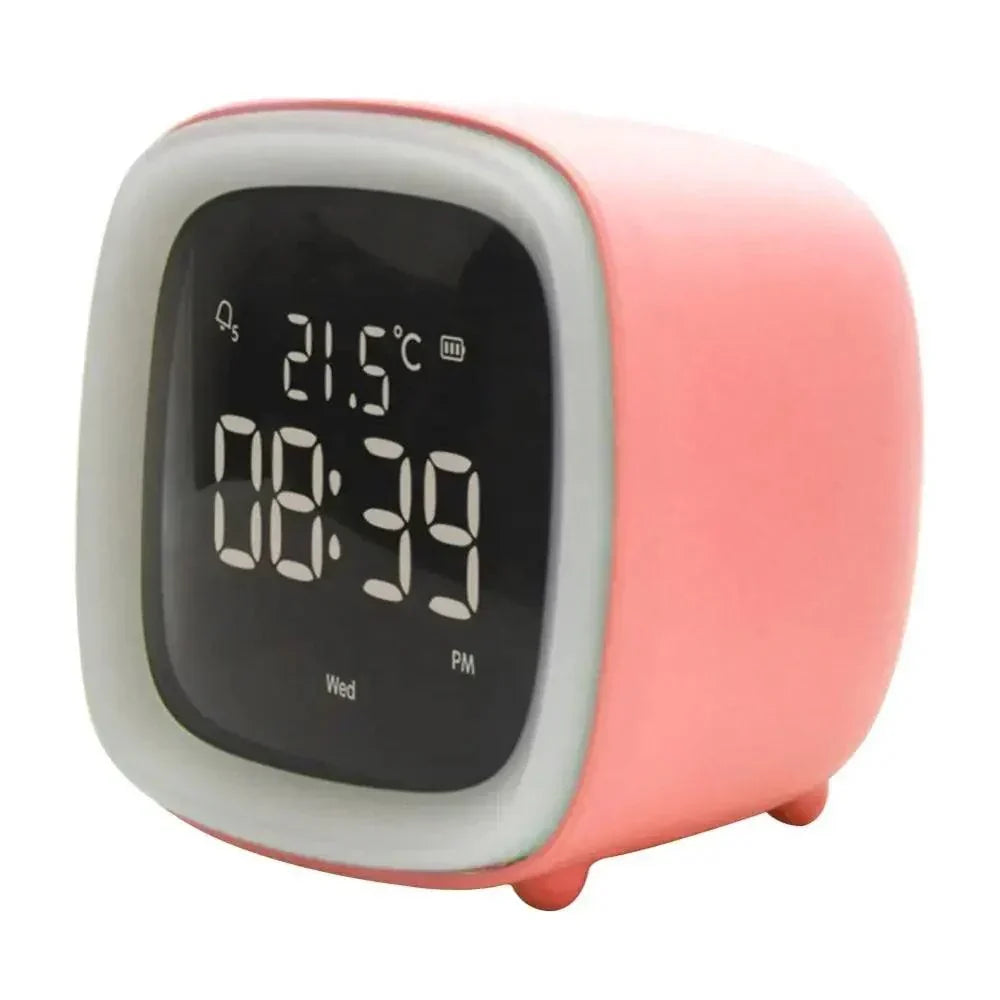 Veilleuse LED numérique en forme de lapin pour enfants, réveil pratique, ambiance douce garantie pour la nuit.