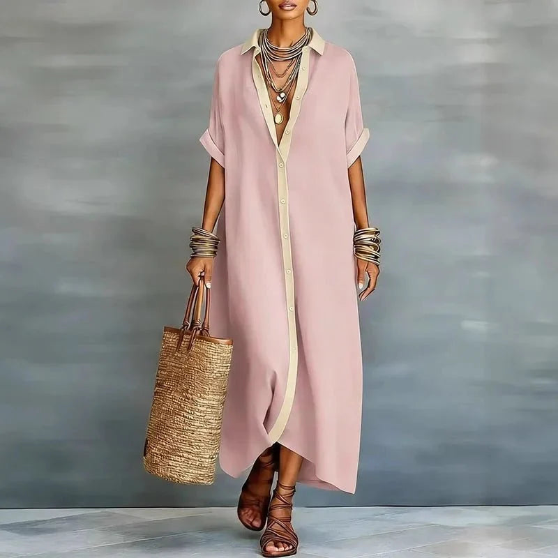 La robe chemise longue femme, pièce maîtresse de votre garde-robe estivale chic et décontractée.