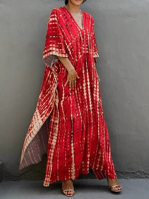 Robe fluide femme, coupe maxi décontractée, parfaite pour un été chic et léger.