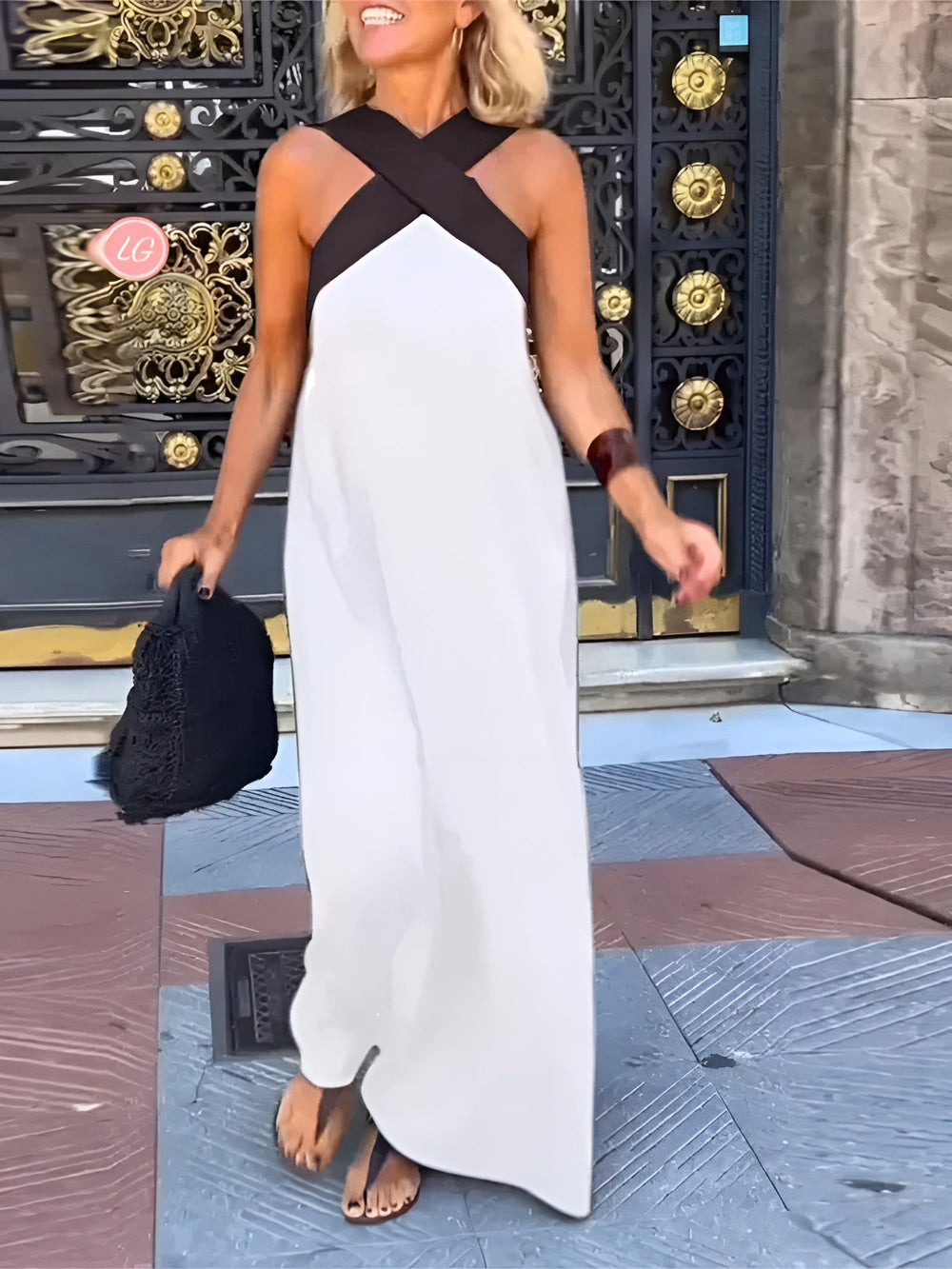 Robe midi fluide confortable pour femme, parfaite pour l'été et les vacances, style décontracté et élégant.
