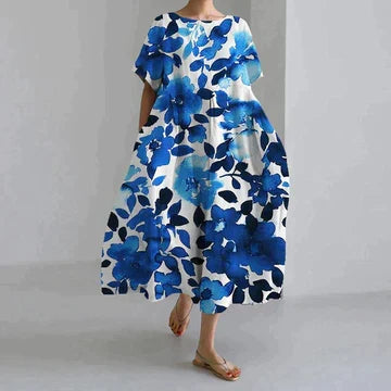 Robe décontractée élégante pour femmes, motif floral éclatant, parfait pour le printemps/été.