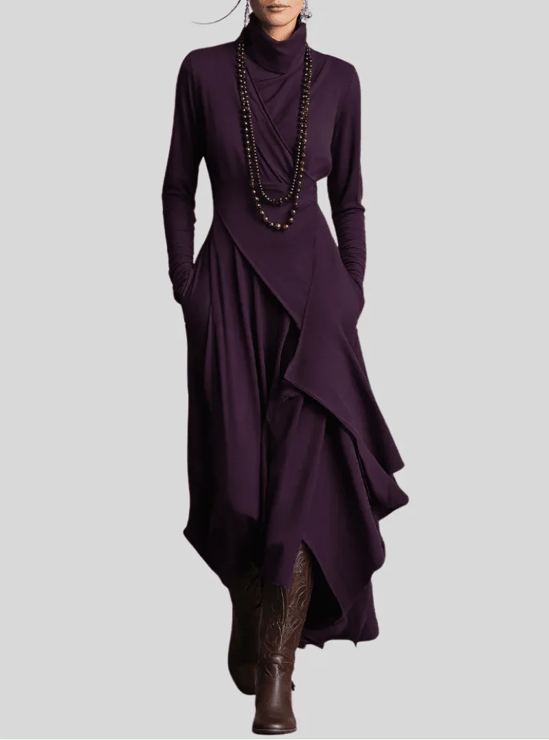 Robe longue femme élégante et fluide. Confortable, parfaite pour un look sophistiqué ou décontracté.
