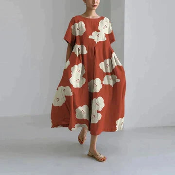 Robe florale femme, décontractée et chic, avec un motif printanier élégant, facile à porter.