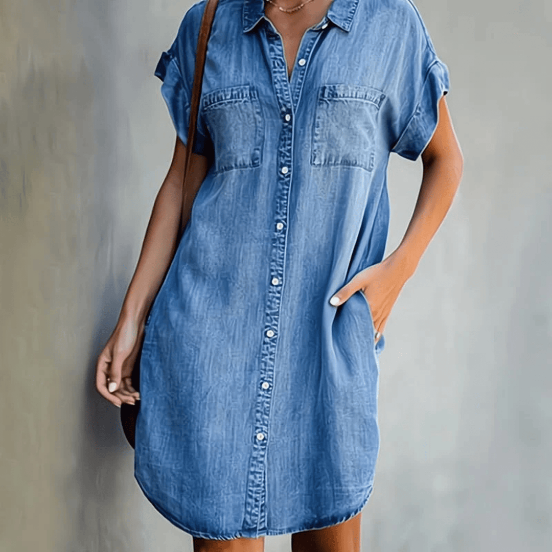 Robe mi-longue décontractée pour femme, idéale pour l'été et le printemps. Confortable et élégante au quotidien.