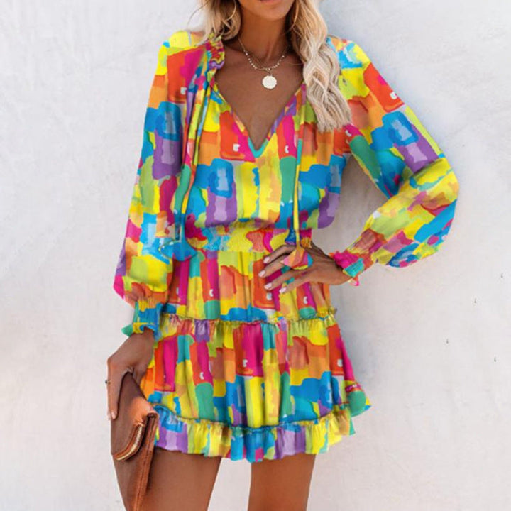 Magnifique robe mini fleurie femme, élégante et légère, parfaite pour vos journées d'été.