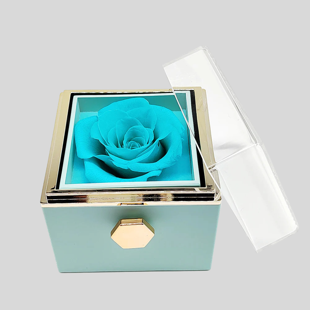 Sublime ensemble romantique : rose éternelle et collier cœurs gravés, cadeau idéal pour exprimer l'amour éternel.